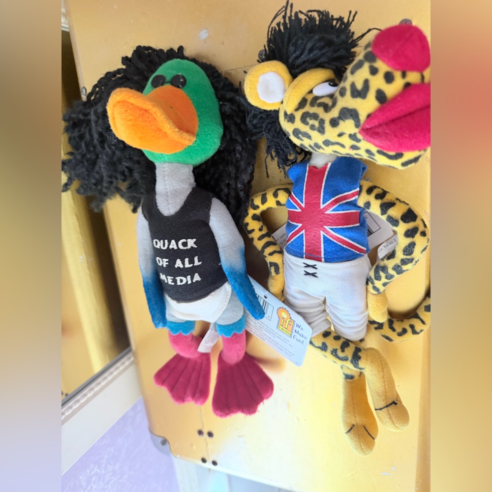 Colorful Plush Toys Set - Duck and Leopard
